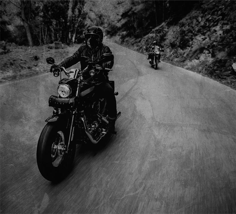 Motorcyclists riding with ThirstyRock hydration gear